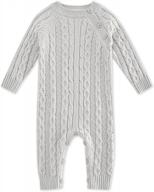 newborn baby boy/girl cable knit sweater romper jumpsuit - winter fall layette set logo