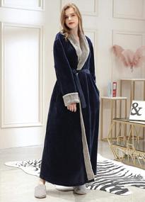 img 1 attached to Women'S Luxurious Fleece Bath Robe - Plush Soft Warm Navy XL Terry Full Length Sleepwear