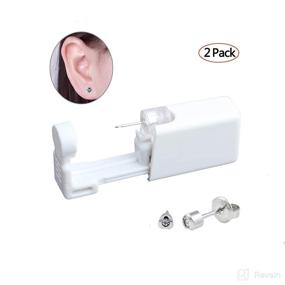 img 1 attached to 💎 Disposable White Heart Piercing Earring Pack: Safe and Convenient Ear Jewelry Solution