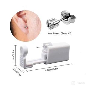 img 3 attached to 💎 Disposable White Heart Piercing Earring Pack: Safe and Convenient Ear Jewelry Solution