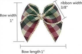 img 3 attached to 50Pcs Mini Gingham Ribbon Bows Checkered Plaid Bow Appliques DIY Craft Sewing Scrapbook Wedding Gift VIVIQUEN Special Green