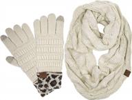 funky junque infinity scarf and touchscreen glove bundle with matching lining - stay warm and stylish! logo