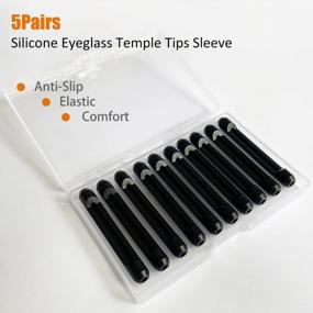 img 3 attached to Secure Your Glasses With PTSLKHN Silicone Temple Tips: 5 Pairs Of Anti-Slip Retainers For Comfortable Eyewear