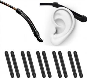 img 4 attached to Secure Your Glasses With PTSLKHN Silicone Temple Tips: 5 Pairs Of Anti-Slip Retainers For Comfortable Eyewear