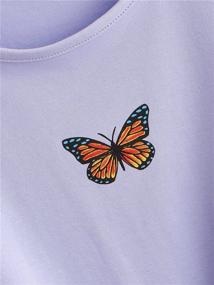 img 2 attached to Romwe Casual Butterfly Sleeve 11 12Y Girls' Clothing ~ Tops, Tees & Blouses