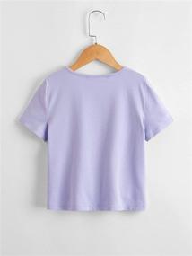 img 3 attached to Romwe Casual Butterfly Sleeve 11 12Y Girls' Clothing ~ Tops, Tees & Blouses