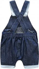 img 2 attached to Очаровательный комбинезон с джинсами для малышей с синей футболкой с коротким рукавом для мальчиков