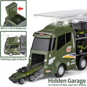 img 2 attached to 18 Pcs Army Men Toy Set For Boys, Die-Cast Military Truck Transport Carrier Playset With Battle Cars, Vehicle Toys For Kids 8-12 Year Old Birthday Gift Party Favor
