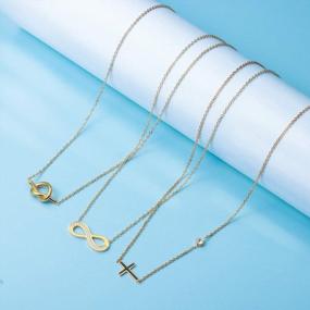 img 1 attached to 18K Gold Cross Necklace For Women - HAWSON Imitation Pearls Pendant, Layered Choker & Delicate Charm Gifts