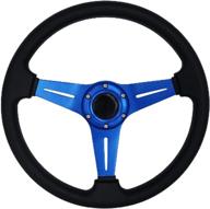 yehicy 13.8-inch racing steering wheel quick release - car sport drifting steering wheel in blue, with pu leather, aluminum spokes, and horn button логотип