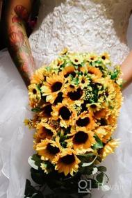 img 6 attached to Breathtaking HiiARug Sunflower & Rose Wedding Bouquets In Burnt Orange & Burgundy Shades!