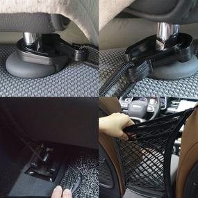 img 2 attached to 🚗 2-Layer Car Mesh Organizer: Elastic Seat Back Net Bag for Daily Storage, Backseat Pet & Kids Barrier