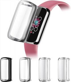 img 4 attached to Keep Your Fitbit Luxe Safe With CAVN 4-Pack Screen Protector Case Kit - Black/Silver/Clear/Clear