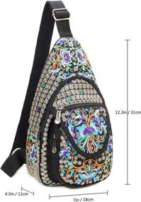 img 1 attached to 🎒 Colorful Handmade Embroidered Backpack: Stylish Shoulder Women's Handbags & Wallets in Fashion.