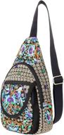 🎒 colorful handmade embroidered backpack: stylish shoulder women's handbags & wallets in fashion. логотип