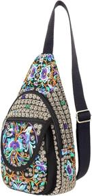 img 4 attached to 🎒 Colorful Handmade Embroidered Backpack: Stylish Shoulder Women's Handbags & Wallets in Fashion.