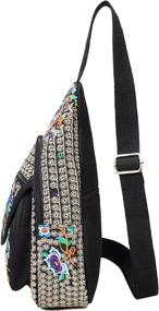 img 3 attached to 🎒 Colorful Handmade Embroidered Backpack: Stylish Shoulder Women's Handbags & Wallets in Fashion.