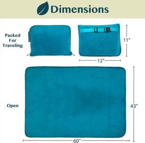 img 3 attached to PAVILIA Travel Blanket And Pillow, Dual Zippers, Clip On Strap, Warm Soft Fleece 2-In-1 Combo Blanket Airplane, Camping, Car, Large Compact Blanket Set, Luggage Backpack Strap, 60 X 43 (Teal Blue)