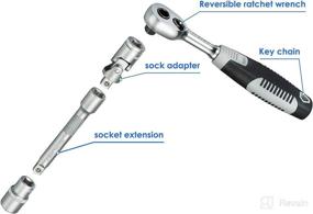 img 2 attached to 🔧 FESTAR Patented Non-Slip Socket Set: High-Quality 34-Piece CRV Steel Metric Socket Kit for Rounded Off Nuts