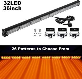 img 3 attached to 🚨 ASPL Amber Traffic Advisor Light Bar with 32 LEDs - 36" Emergency Strobe Flashing Safety Lights for Caution and Warning