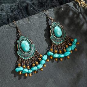 img 2 attached to Boho Vintage Turquoise Beaded Necklace With Ethnic Alloy Pendant For Women'S Jewelry Collection