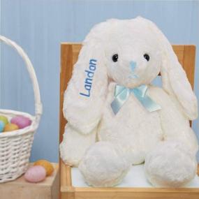 img 4 attached to Персонализированная плюшевая игрушка Blue Hoppity Floppity Bunny - 18 дюймов