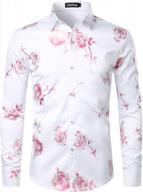 men's slim fit button down party dress shirt in shiny gold with 3d rose print - perfect for nightclubs and events - zeroyaa logo