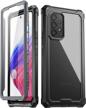 poetic guardian case for samsung galaxy a53 5g (2022) [6ft mil-grade drop tested], built-in screen protector work with fingerprint id, full body rugged shockproof cover case, black/clear logo