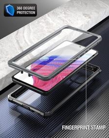 img 2 attached to Чехол Poetic Guardian для Samsung Galaxy A53 5G (2022) [6FT Mil-Grade Drop Tested], встроенная защитная пленка для экрана, работающая с идентификатором отпечатка пальца, прочный противоударный чехол для всего тела, черный / прозрачный