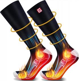 img 4 attached to Unisex Rechargeable Battery Heated Socks - Keep Your Feet Warm During Winter Activities. Electric Thermal Socks For Skiing, Hunting, And Biking. Perfect Insulated Foot Warmers For Men And Women.