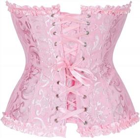 img 2 attached to Floral Lace-Up Corset Bustier Top For Women'S Lingerie - Plus Size And Sexy