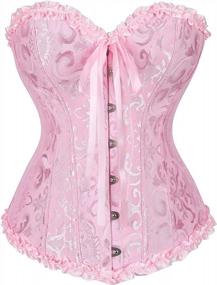 img 4 attached to Floral Lace-Up Corset Bustier Top For Women'S Lingerie - Plus Size And Sexy