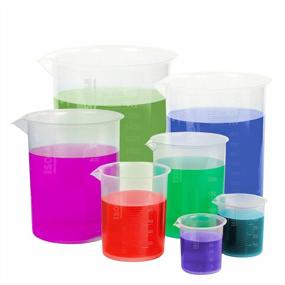 img 4 attached to ISOLAB 7-Piece Plastic Beaker Set With High Clarity, Autoclavable Polypropylene And Raised Graduations (25ML, 50ML, 100ML, 250ML, 500 ML 1000 ML & 2000 ML)