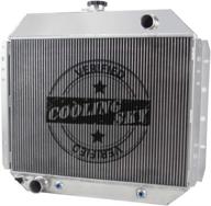 🔥 premium performance: primecooling 56mm 3 row core aluminum radiator for ford f100 f150 f250 f350 truck pickup 1966-79 /bronco v8 1978-79 логотип