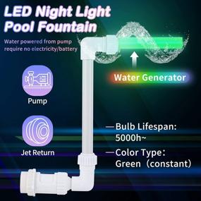 img 2 attached to LED Green Light Swimming Pool Water Fountain - Above/In-Ground Pool Accessories With Cooling Spray, Waterfall Feature, And Aerator For Garden, Yard, And Pond