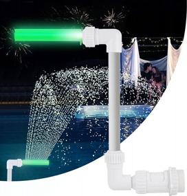 img 4 attached to LED Green Light Swimming Pool Water Fountain - Above/In-Ground Pool Accessories With Cooling Spray, Waterfall Feature, And Aerator For Garden, Yard, And Pond