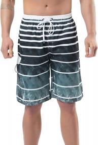 img 4 attached to Stylish And Speedy: YnimioAOX Men'S Quick Dry Swim Trunks With Vibrant Stripes