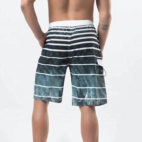 img 2 attached to Stylish And Speedy: YnimioAOX Men'S Quick Dry Swim Trunks With Vibrant Stripes