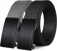 efficient nylon ratchet belt 2 pack: tactical web belts for men with automatic buckle логотип