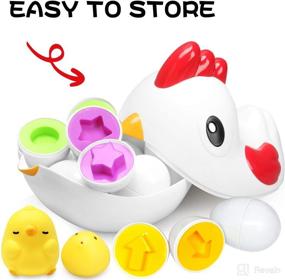 img 2 attached to 🐔 Montessori Chicken Toddler Toys: Enhance Fine Motor Skills with 8 Eggs & 2 Chicks, Perfect Sensory Learning Toys for 1-3 Year Olds, Shape Sorter Educational Gifts for Boys and Girls