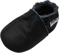 unisex infant moccasins with rubber sole for crawling, walking and anti-slip: mejale baby leather shoes for newborns, toddlers and mini kids suitable for crib boots. logo
