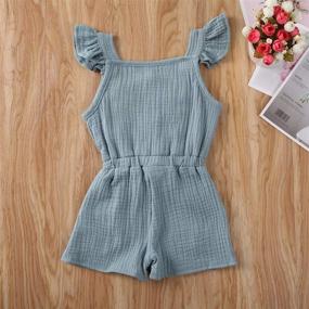 img 3 attached to Merqwadd Toddler Jumpsuits Fly Sleeve Clothing Girls' Clothing ~ Jumpsuits & Rompers