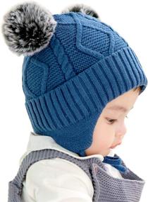 img 3 attached to Girls' Cold Weather Winter Beanie 🧣 with Earflaps and Fleece Lining - Functional Accessories