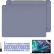batianda for macbook pro 13 inch case 2020 2022 release m2 m1 a2338/a2289/a2251 rubberized hard shell case cover+keyboard cover + screen protector for newest mbp 13 inch with touch bar, lavender gray логотип