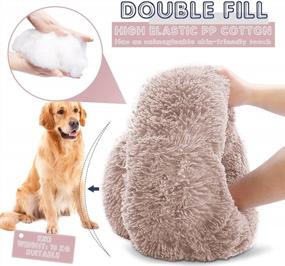 img 2 attached to Topmart Plush Calming Dog & Cat Bed - Washable Donut Cuddler For Anti Anxiety - 36" × 36", Beige