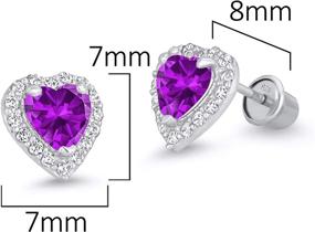 img 3 attached to Sterling Rhodium Zirconia Screwback Earrings Girls' Jewelry : Earrings