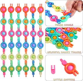 img 2 attached to SCIONE 6 Pack Pop Wacky Tracks - Sensory Click Finger Fidget Toys For Kids, Snake Puzzles For Stress Relief, Party Bag Fillers, And Favors In Assorted Colors