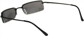img 1 attached to Mens Spring Hinge Narrow Rectangular Rimless Classy Metal Rim Sunglasses