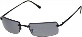img 3 attached to Mens Spring Hinge Narrow Rectangular Rimless Classy Metal Rim Sunglasses