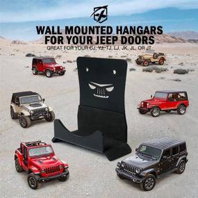 img 3 attached to 🔧 Xprite 2PCS Door Storage Hangers | Removable Wall Mount | Rubber Lining | Heavy Duty Metal Bracket | Compatible with 1956-2021 Jeep Wrangler CJ YJ TJ LJ JK JKU JL JLU